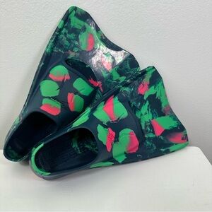 Speedo Kids' Swim Fin - Green Marble - Size: M    Shoe Size: 1-2    Ages 3+